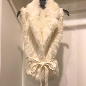 XOXO white fluffy vest
